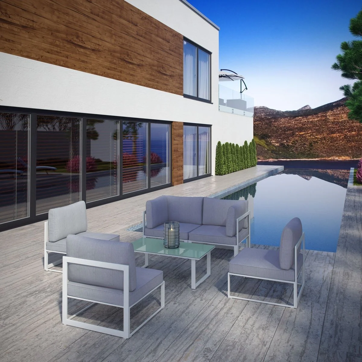 6-Piece Outdoor Aluminum Patio Sectional Set - Image 7