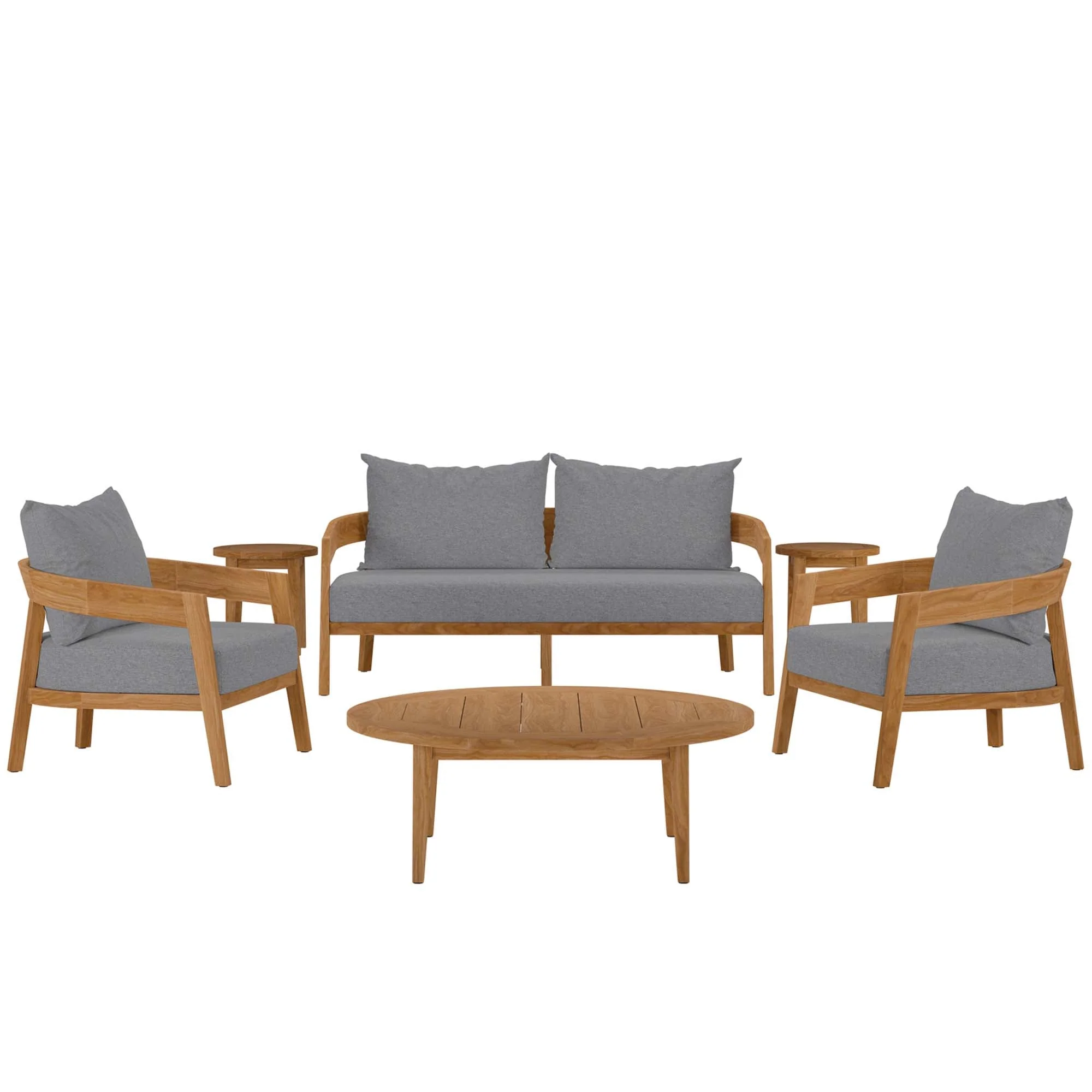 6-Piece Outdoor Teak Wood Patio Seating Set - Image 17