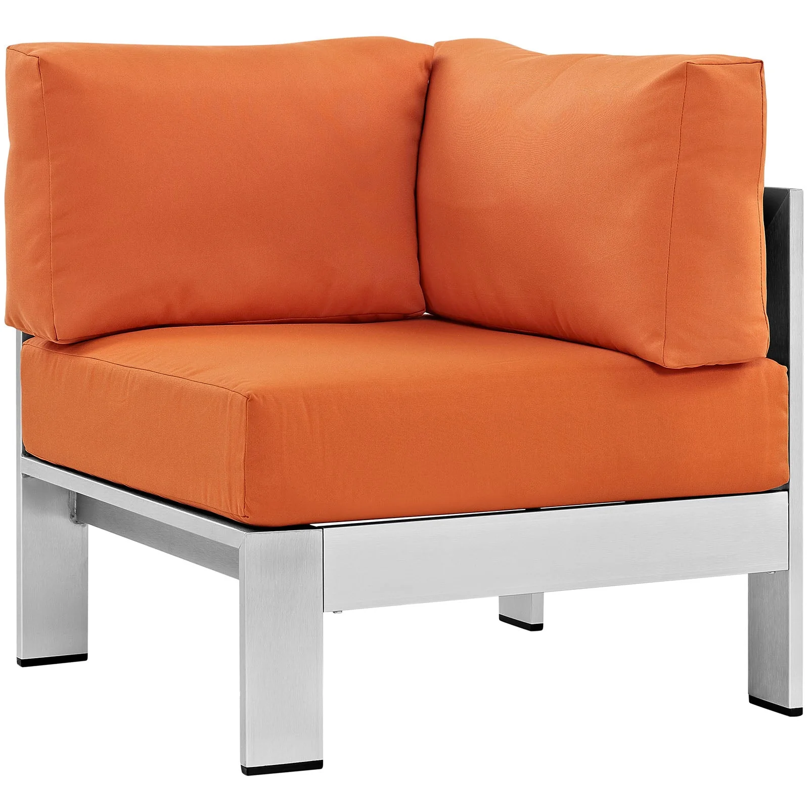 6-Piece Silver Orange Aluminum Outdoor Patio Sectional Sofa Set - Image 5