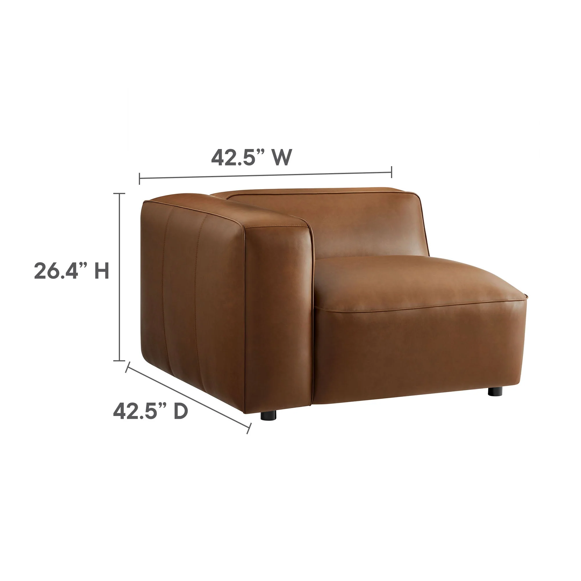 6-Piece Vegan Leather Modular Sectional Sofa with Ottomans 172 Inch - Image 12
