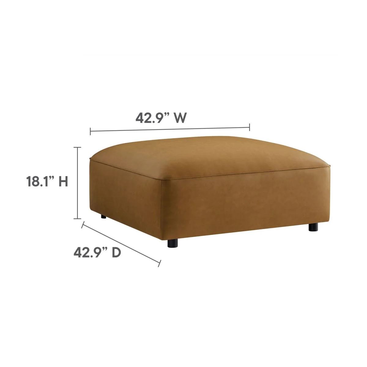 6-Piece Vegan Leather Modular Sectional Sofa with Ottomans 172 Inch - Image 4
