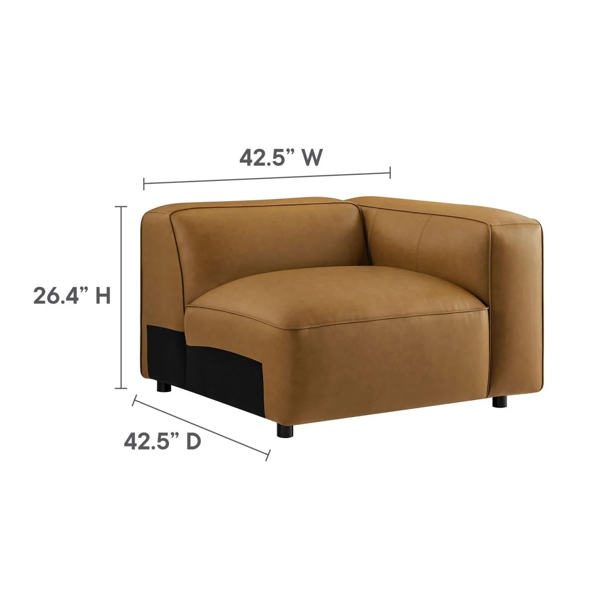 6-Piece Vegan Leather Modular Sectional Sofa with Ottomans 172 Inch - Image 6