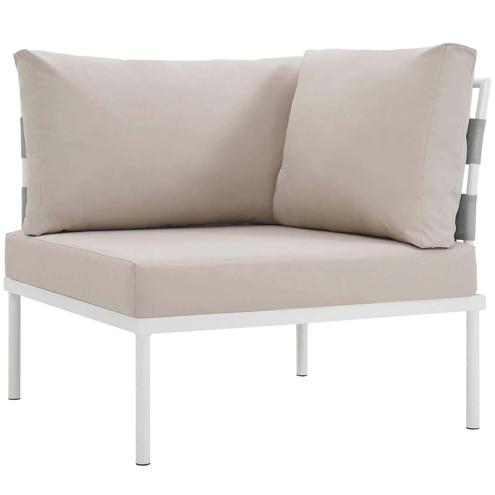 6-Piece White Aluminum Patio Sectional Sofa Set with Cushions Included - Image 26