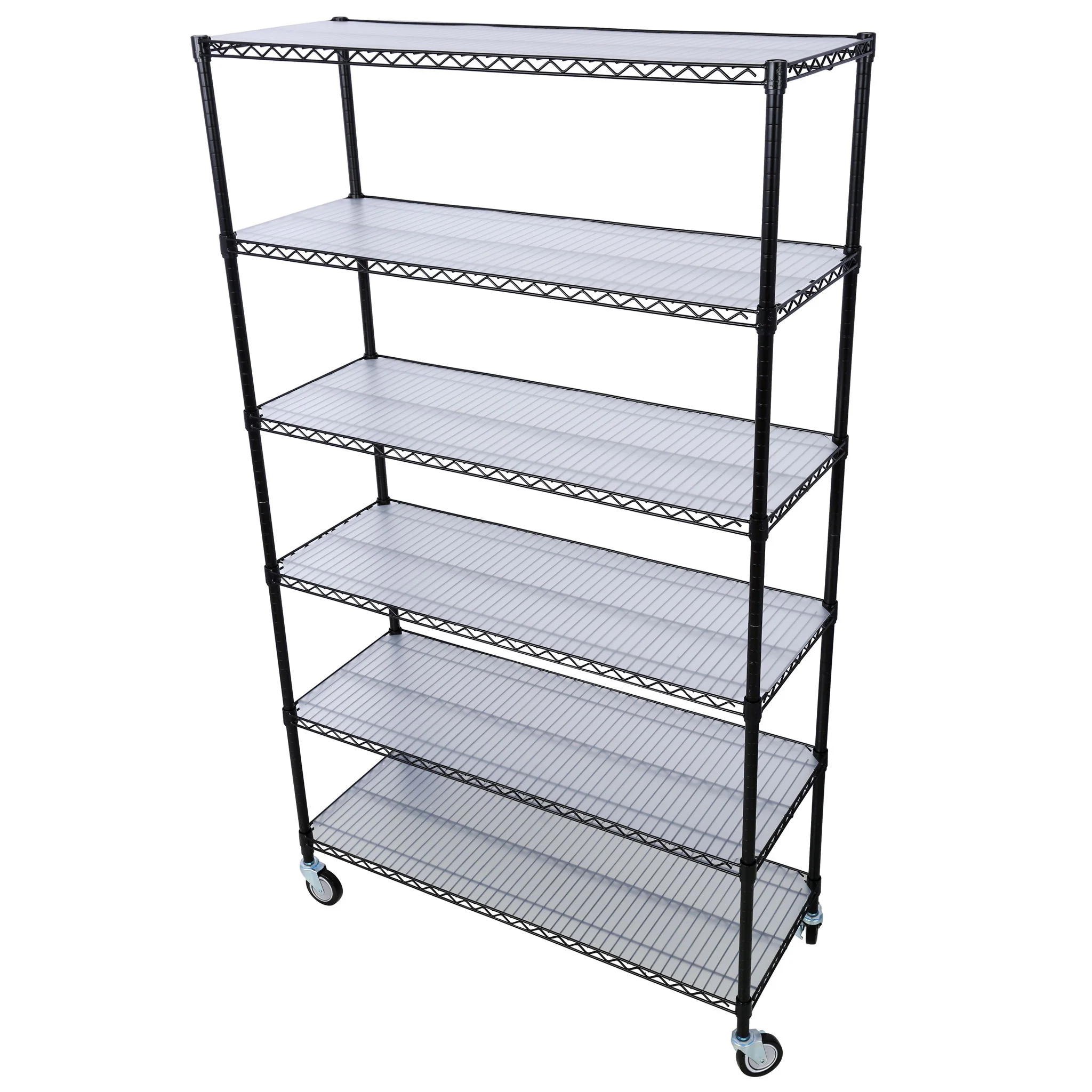 6 Tier 6000Lbs Capacity Nsf Metal Shelf Wire Shelving Unit, Heavy Duty Adjustable Storage Rack With Wheels & Shelf Liners For Commercial Grade Utility Steel Storage Rack - Image 8