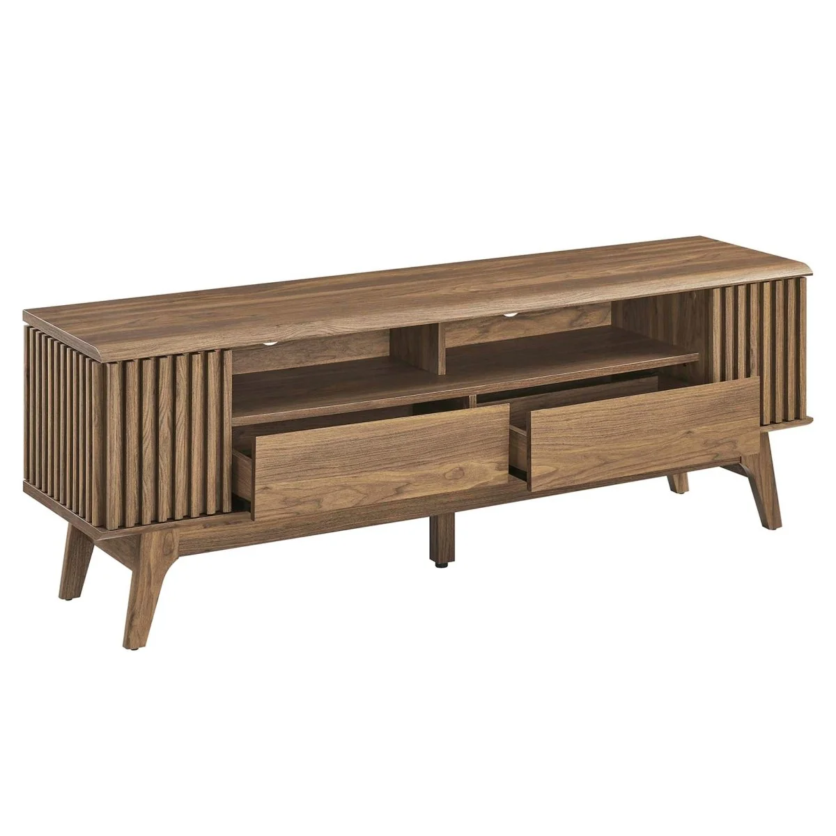 60 Inch Elegant Slatted TV Stand - Image 15