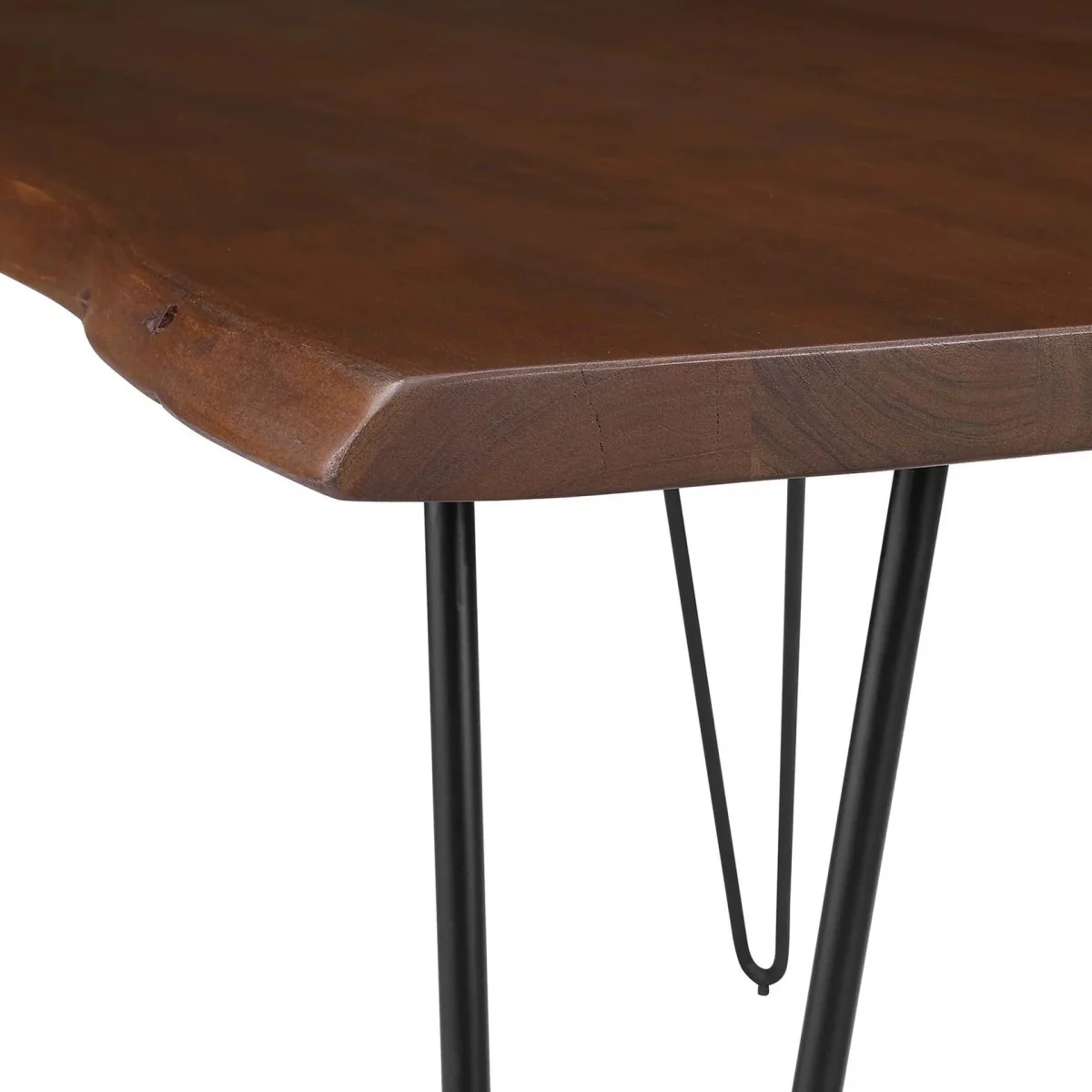 60 Inch Live Edge Solid Acacia Wood Dining Table - Image 6