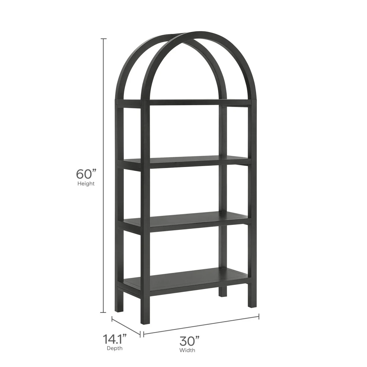60" Tall Arched Sculptural Pine Wood Bookshelf - Image 10