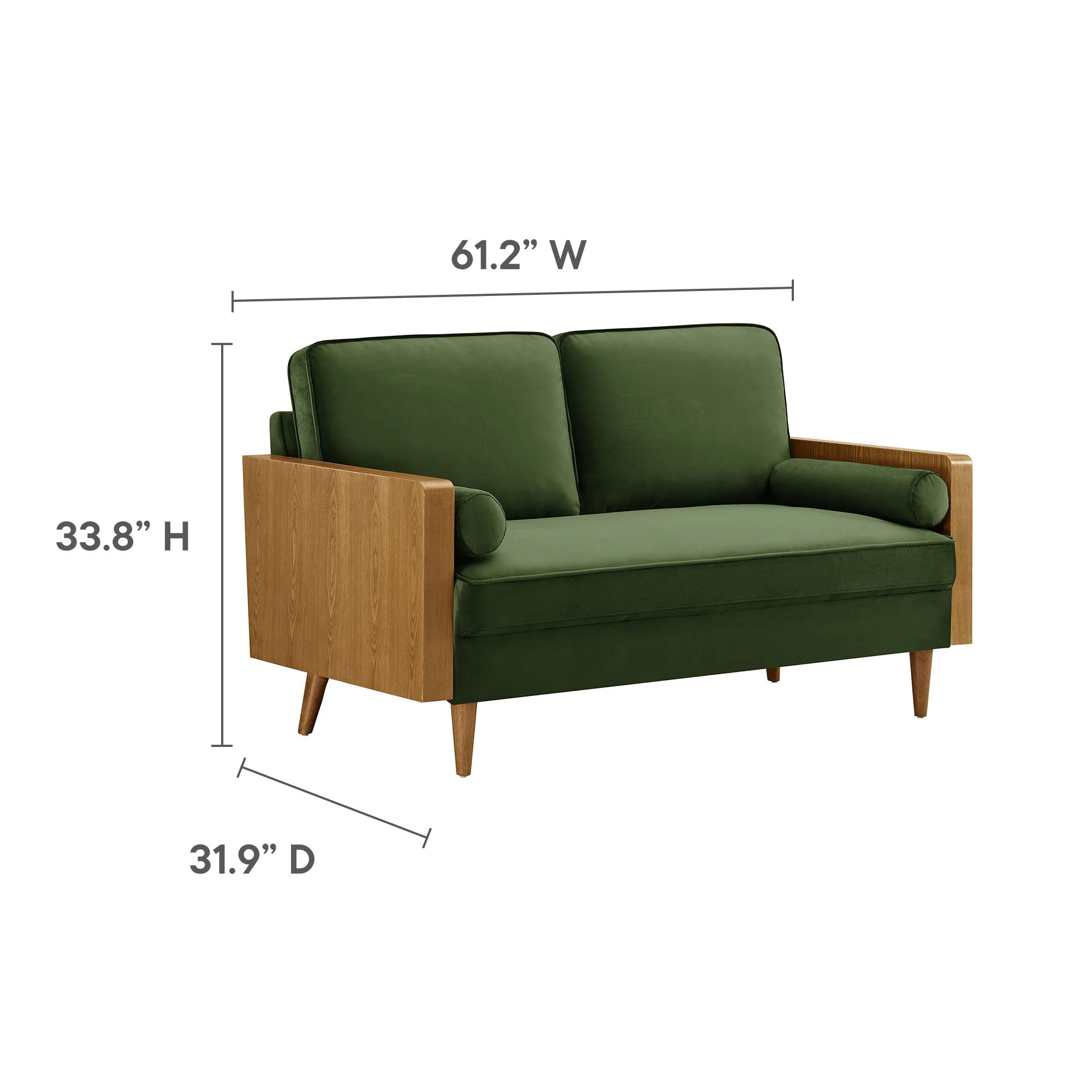 61 Inch Mid-Century Modern Performance Velvet Loveseat - Image 17