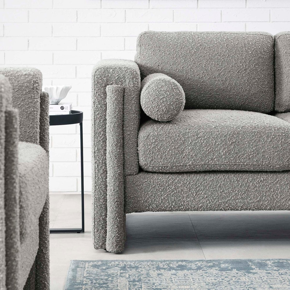 61-Inch Visible Boucle Fabric Upholstered Loveseat - Image 18