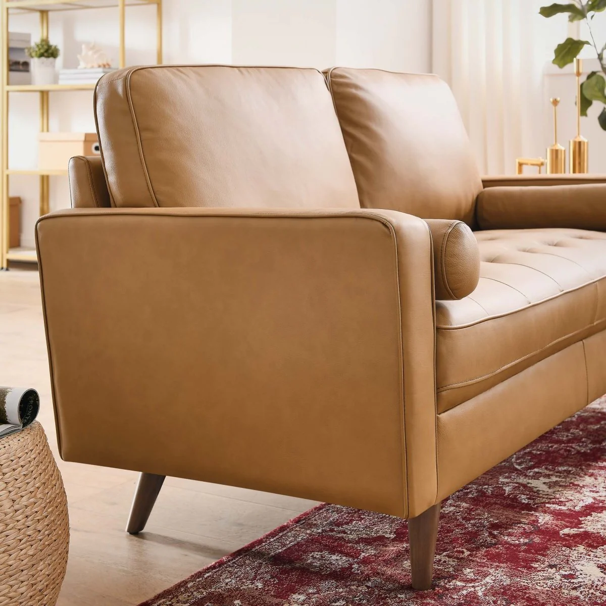 62-Inch Valour Top-Grain Leather Loveseat - Image 15