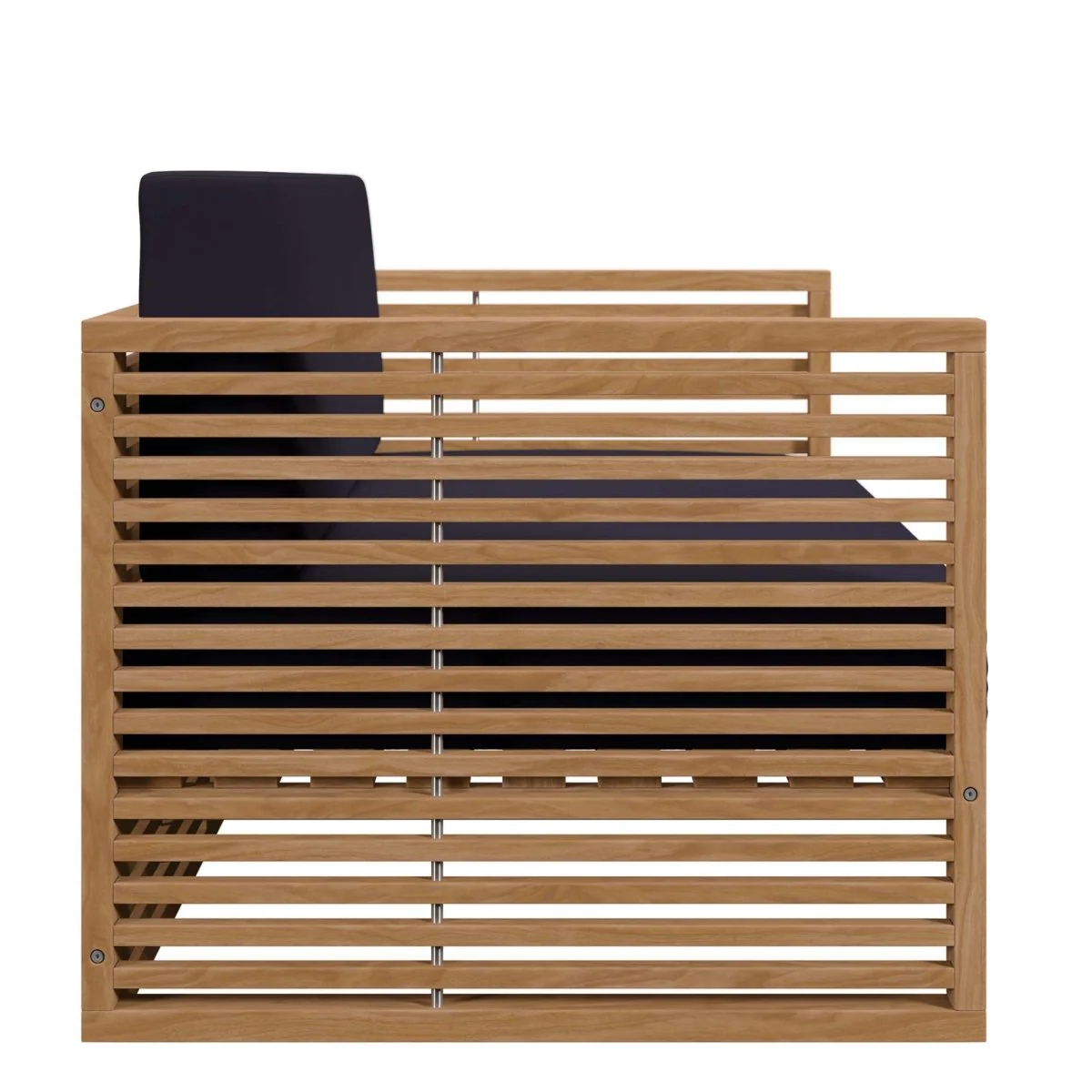 62" Modern Teak Wood Outdoor Loveseat – Contemporary Teak Wood Seating for Patio - Image 12