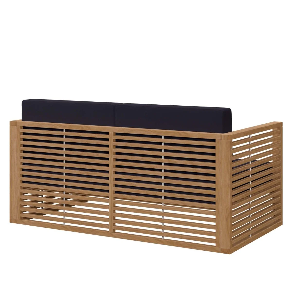 62" Modern Teak Wood Outdoor Loveseat – Contemporary Teak Wood Seating for Patio - Image 13