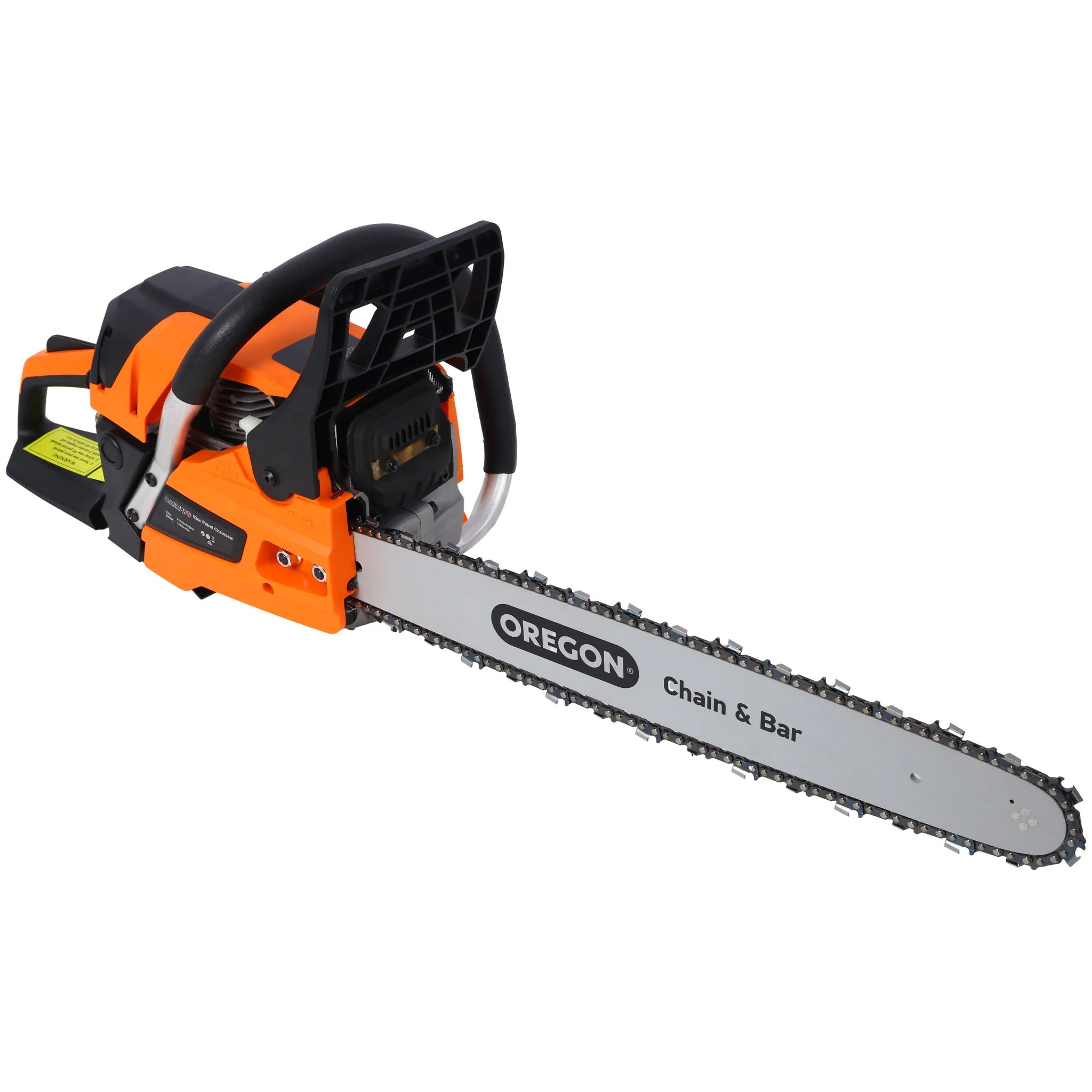 62Cc Gas Powered Chainsaw With 20" Oregon Chain & Bar 2 Cycle Petrol Handheld Cordless Design Epa Compliant - Orange - Image 3