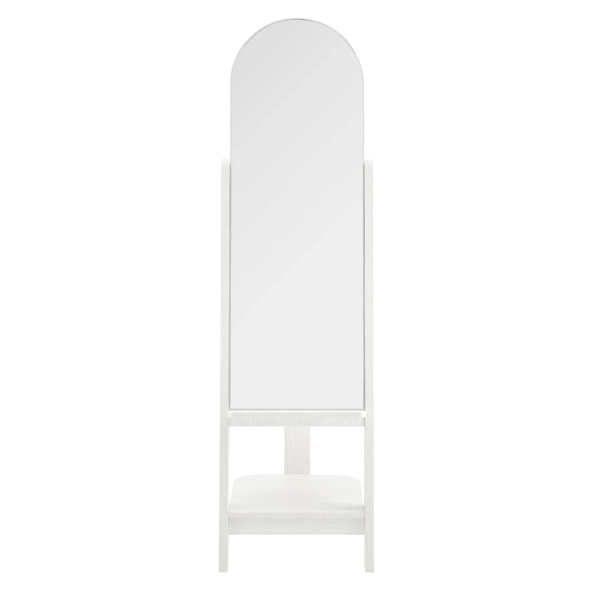 63" Arched Full-Length Standing Mirror with Built-In Shelves, Freestanding Design - Image 19