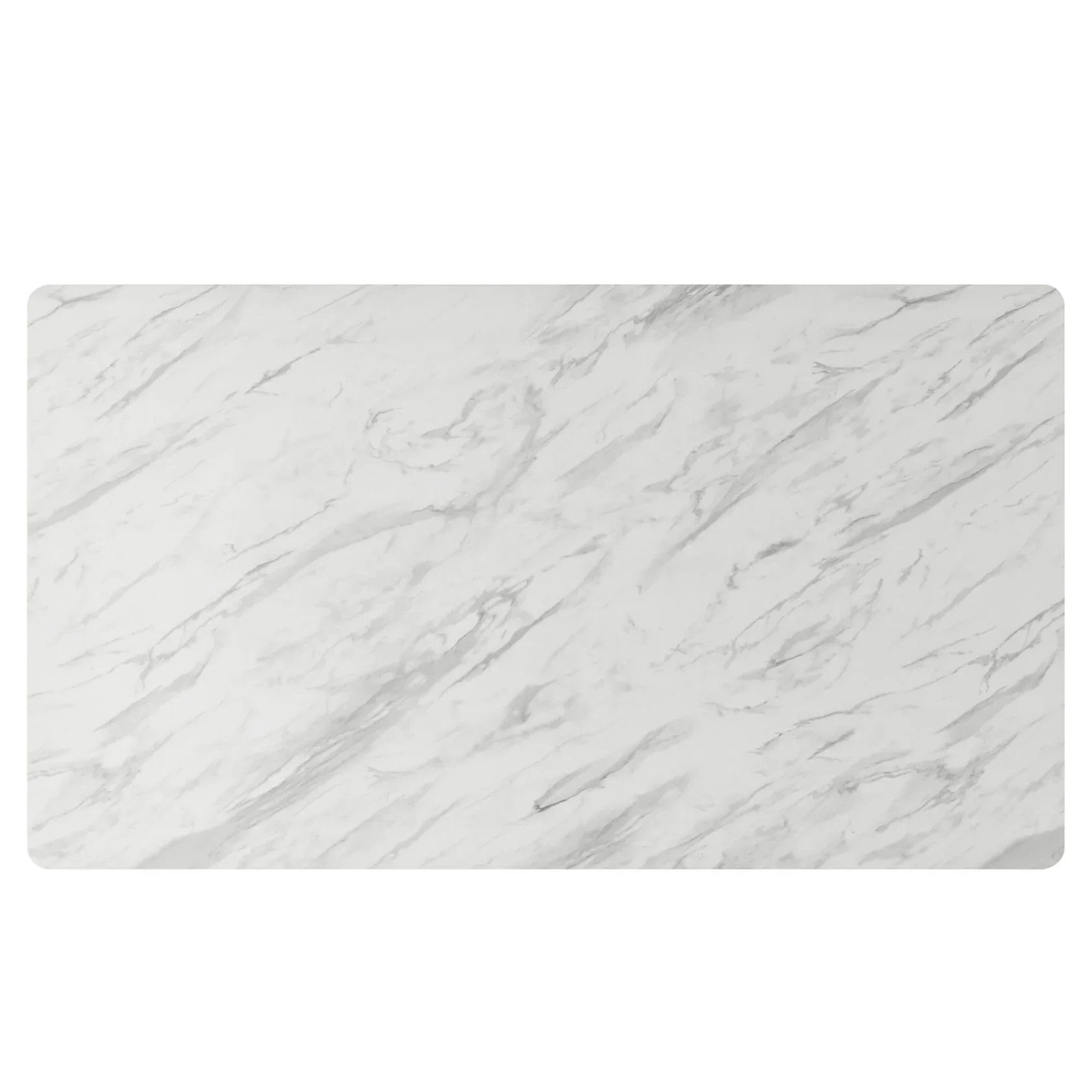 63 Inch Black and White Artificial Marble Rectangular Dining Table - Image 3