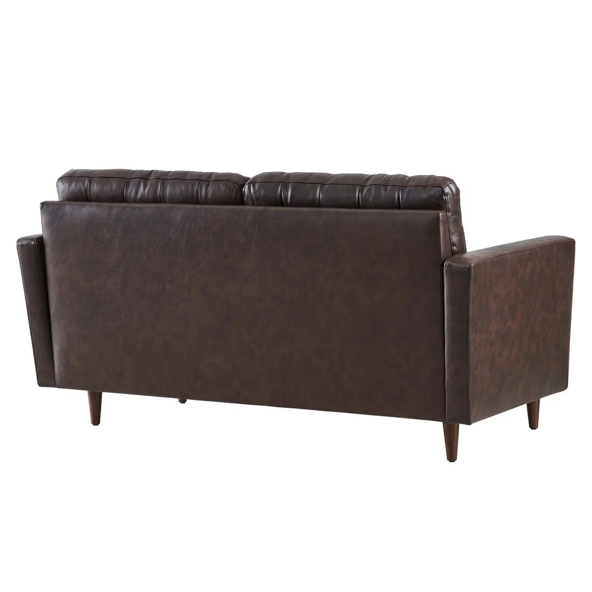 63 Inch Mid-Century Tufted Leather Loveseat - Image 3