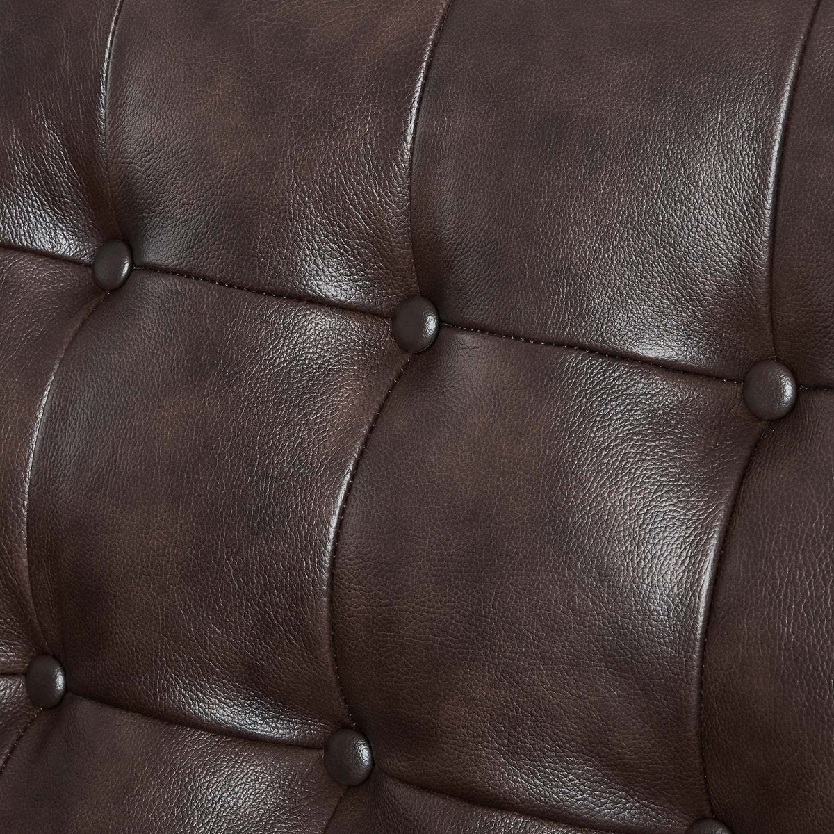 63 Inch Mid-Century Tufted Leather Loveseat - Image 5