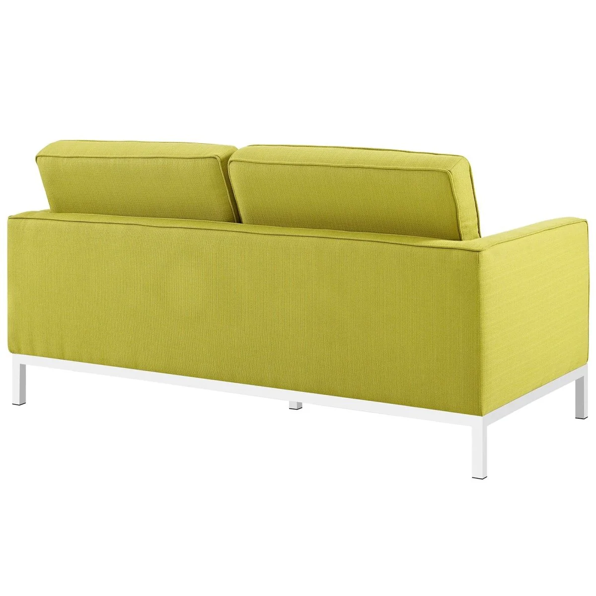 63 Inch Tufted Fabric Loveseat with Stainless Steel Frame - Image 10