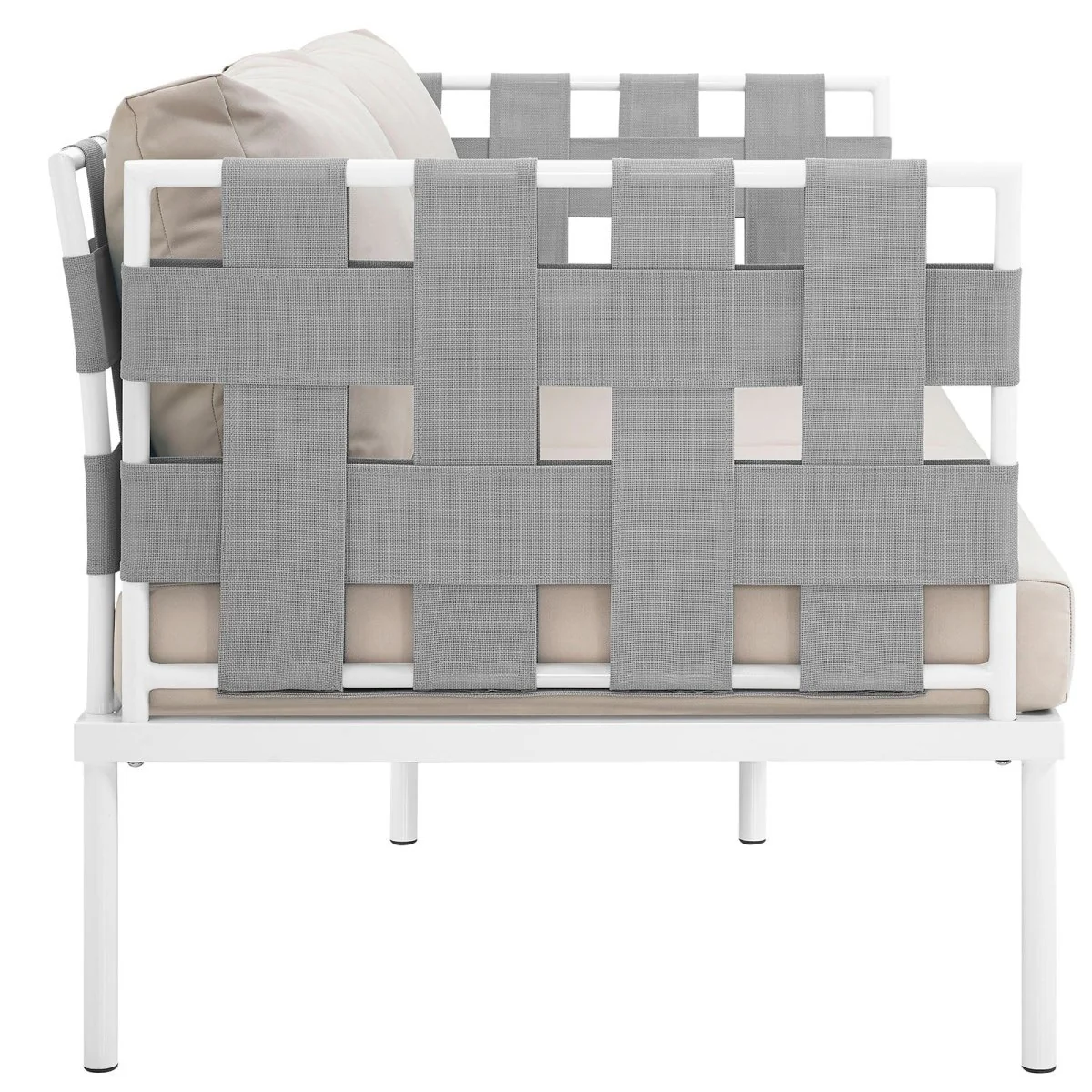 64" Aluminum Outdoor Loveseat with Cushions — Weather-Resistant Aluminum Frame - Image 11