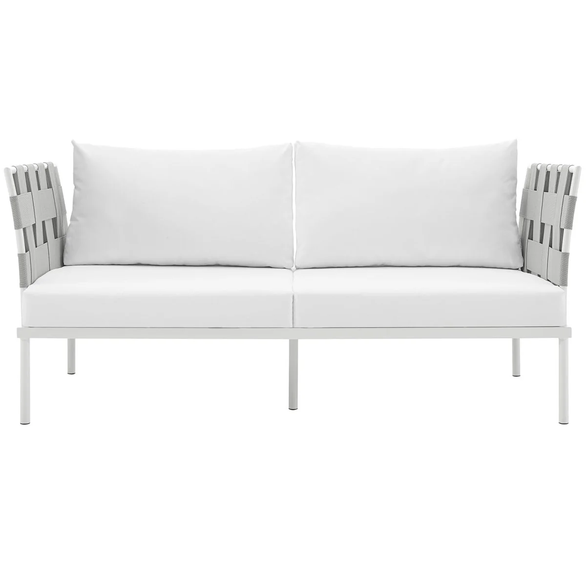 64" Aluminum Outdoor Loveseat with Cushions — Weather-Resistant Aluminum Frame - Image 4