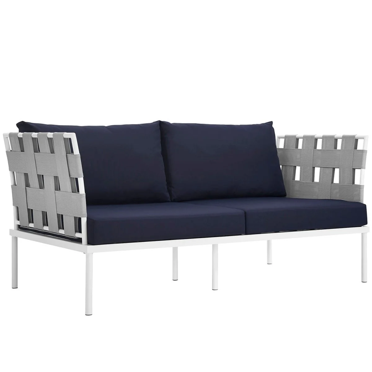 64" Aluminum Outdoor Loveseat with Cushions — Weather-Resistant Aluminum Frame - Image 6