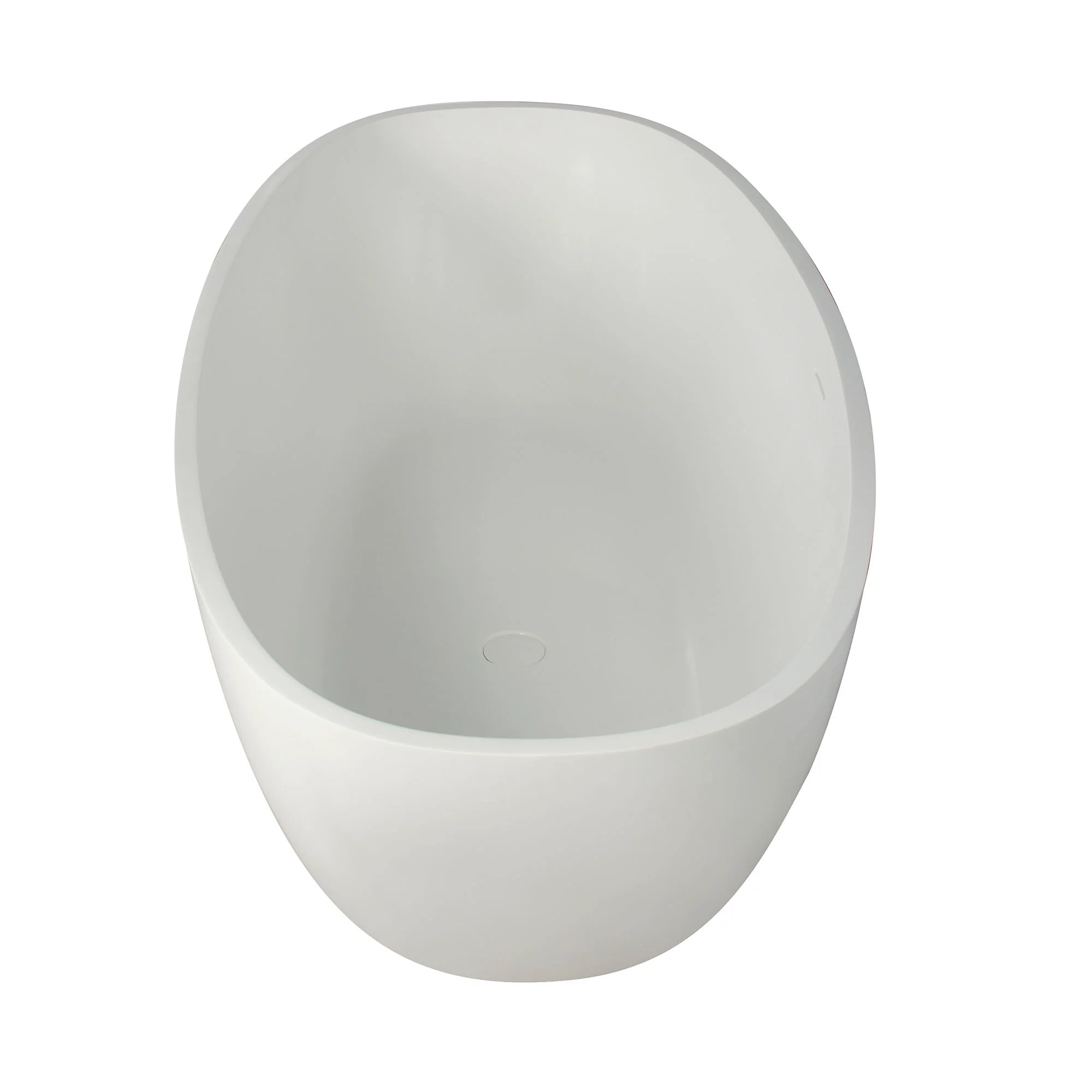 65.2" Freestanding Solid Surface Soaking Bathtub For Bathroom - Matte White - Image 2