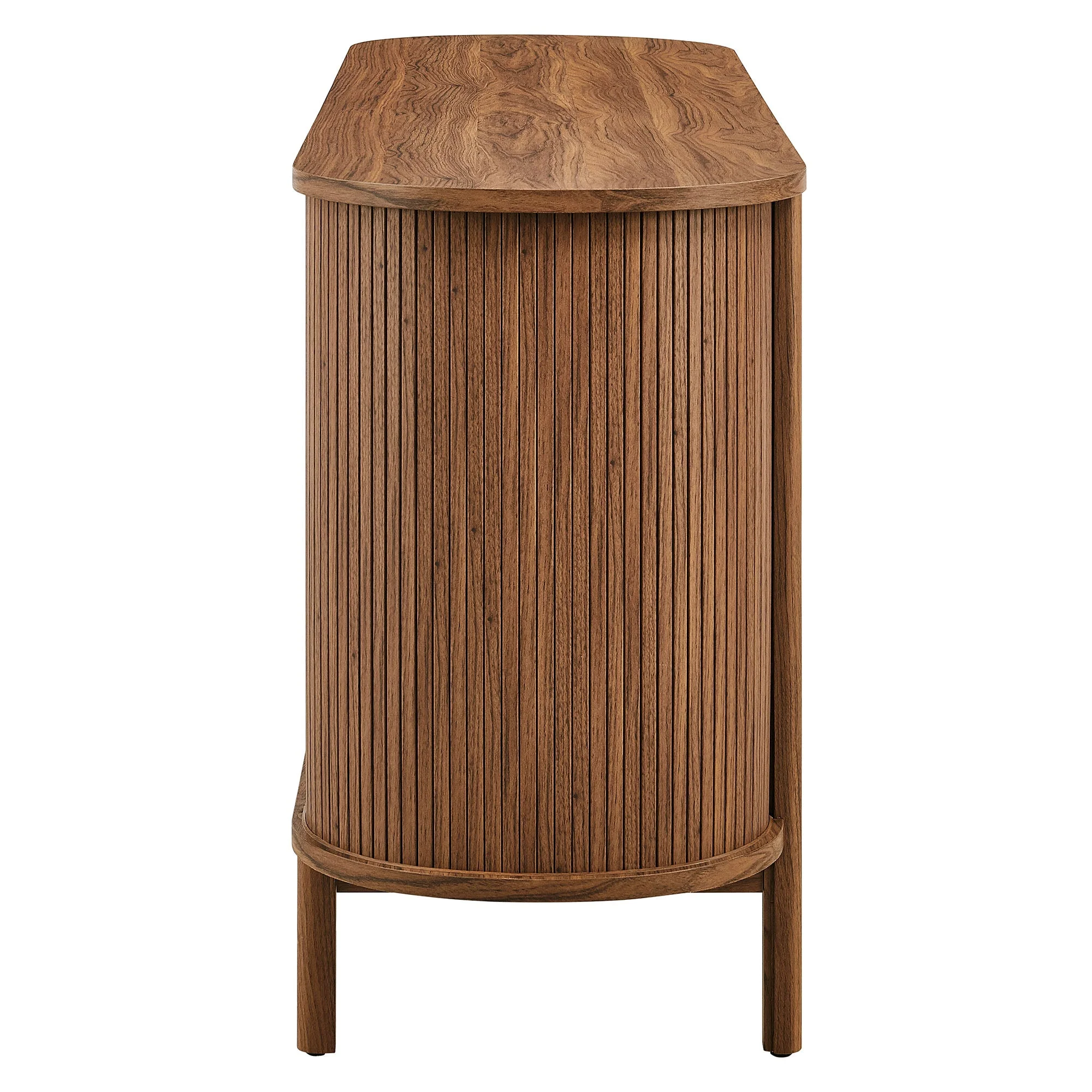 66" Oak Curved Fluted 6-Drawer Modern Bedroom Dresser - Image 13