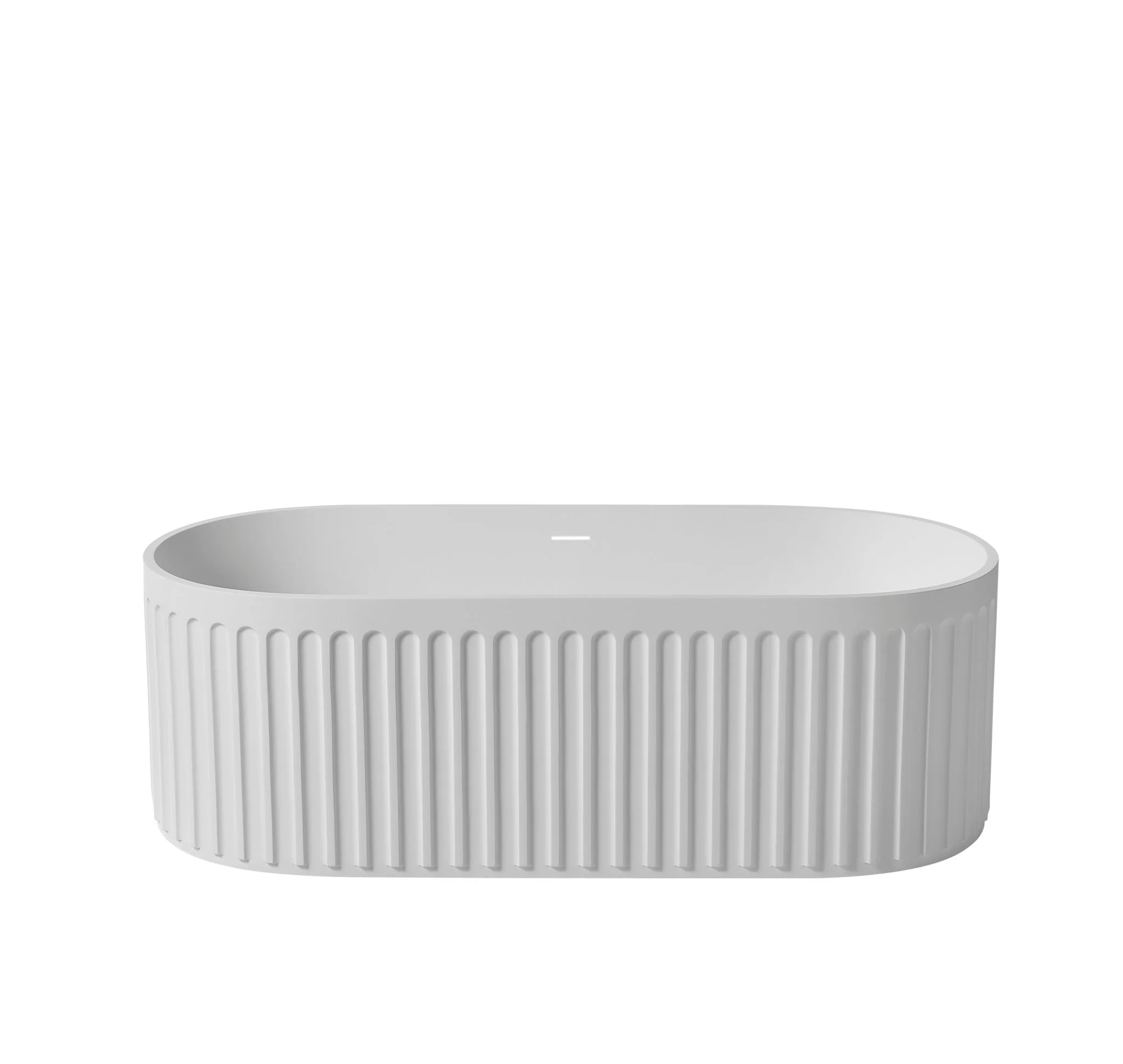 67" Freestanding Solid Surface Bathtub, Luxury Engineered Stone Resin Freestanding Soaking Bathtub With Overflow And Pop-Up Drain Cupc Certified 23S13-67 - Matte White - Image 3