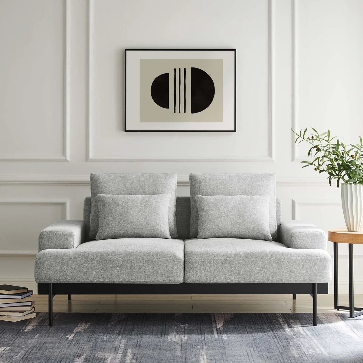 68 Inch Modern Upholstered Fabric Loveseat - Image 12
