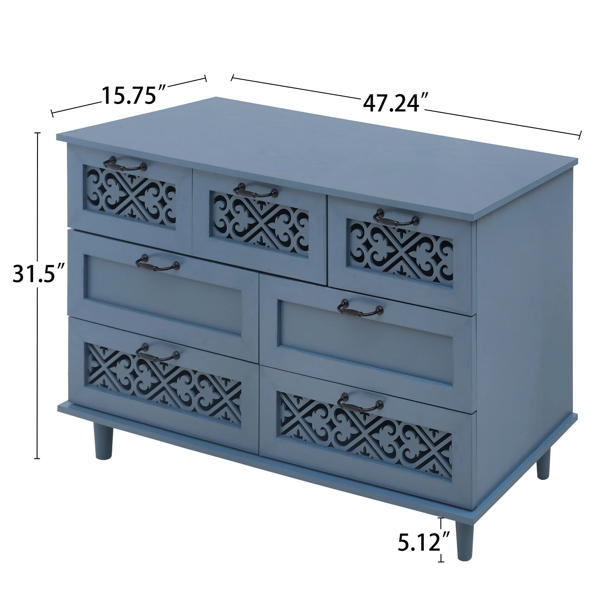 7 Drawer Classic Cabinet - Image 7