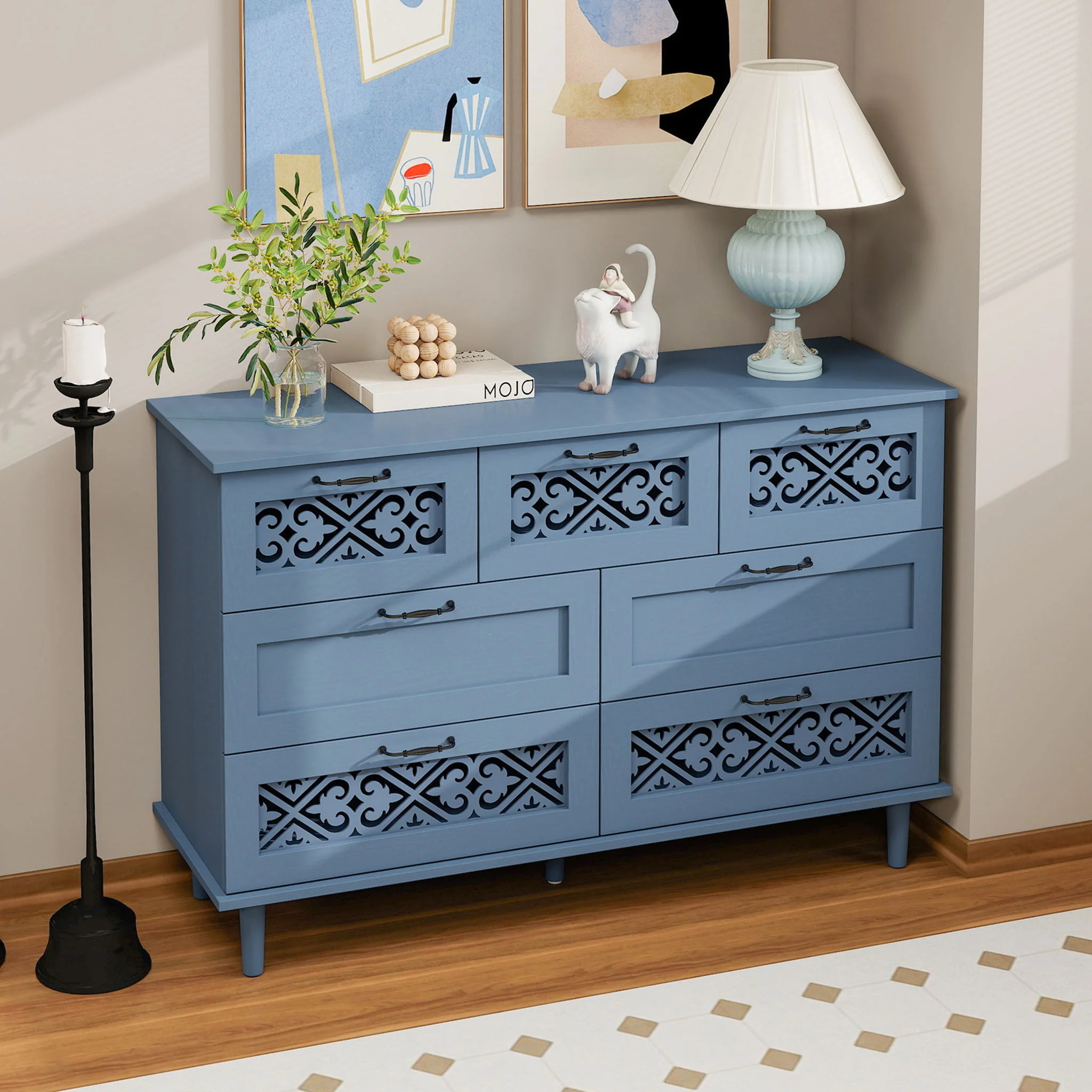 7 Drawer Classic Cabinet - Image 9