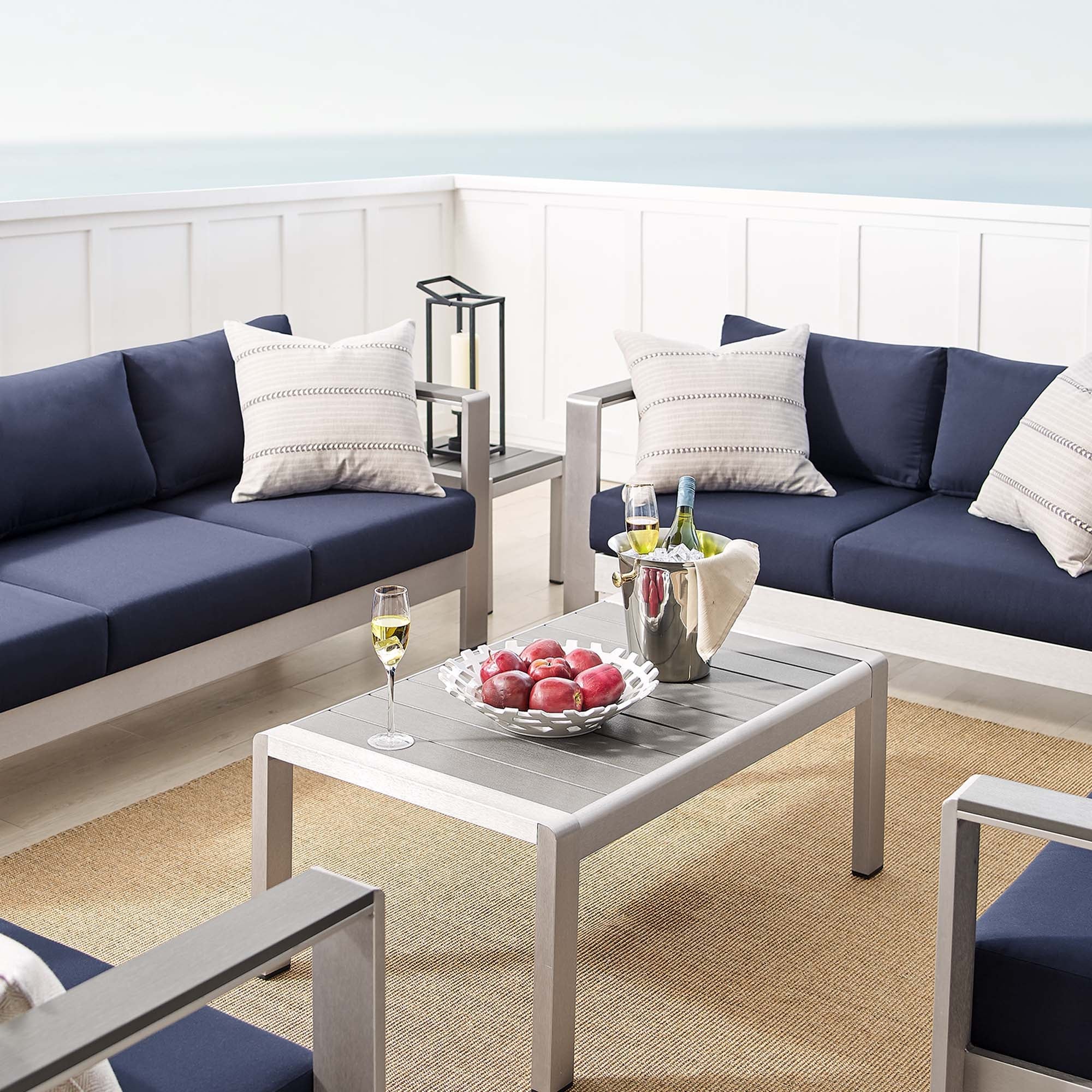 7-Piece Aluminum Outdoor Patio Furniture Set with Sunbrella® Cushions Collection - Image 3