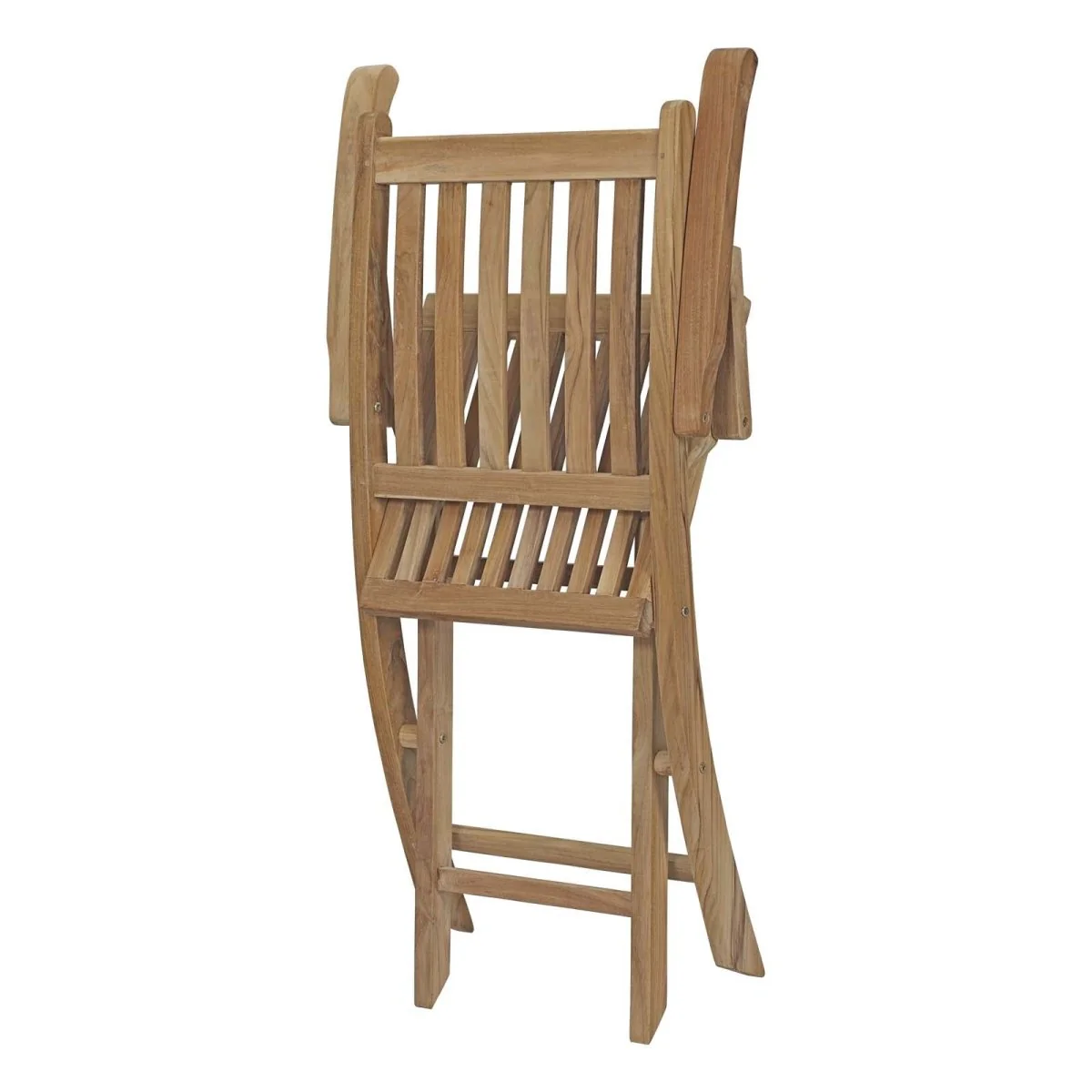 7-Piece Natural Teak Outdoor Dining Set with Folding Armchairs - Image 6