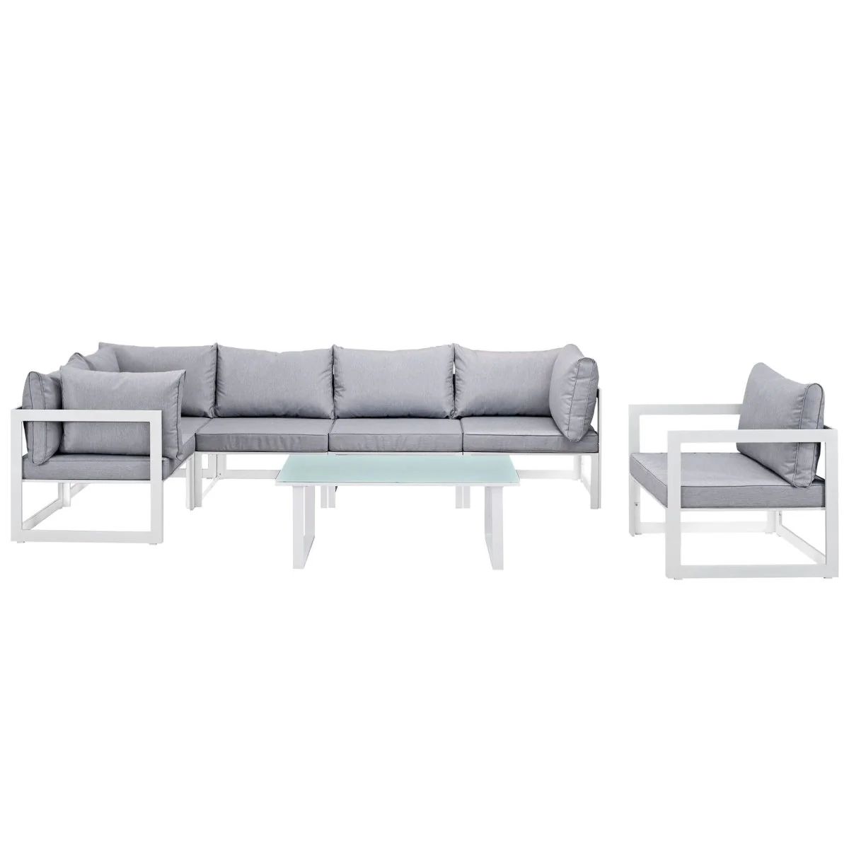 7-Piece Outdoor Aluminum Patio Sectional Set