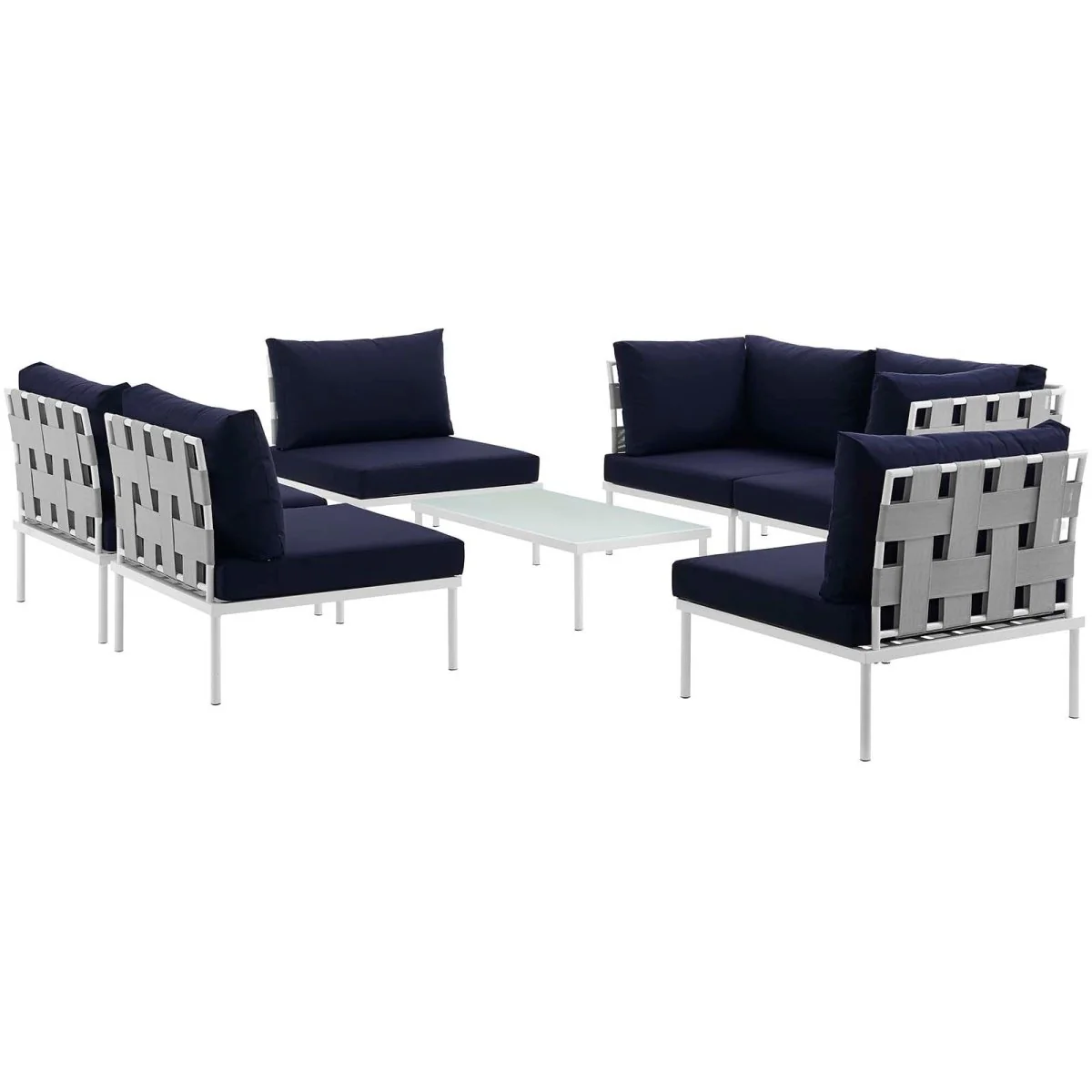 7-Piece Outdoor Patio Aluminum Sectional Sofa Set - Image 15