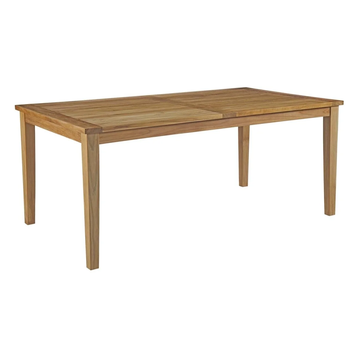 7-Piece Outdoor Patio Teak Wood Dining Set – Natural Finish with White Cushions - Image 3