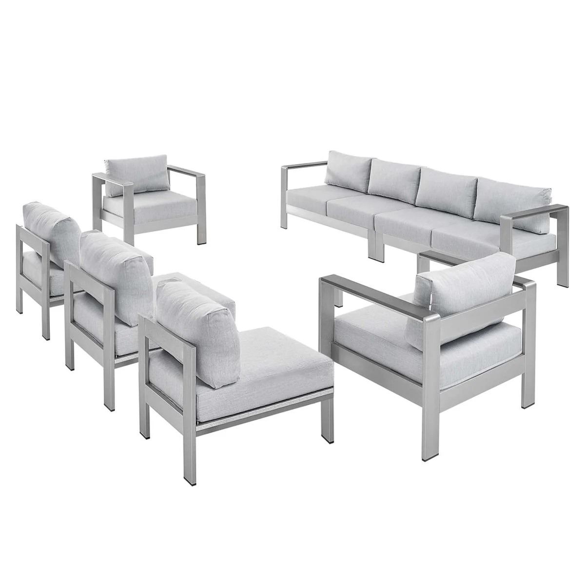 7-Piece Outdoor Sunbrella Aluminum Patio Sectional Set