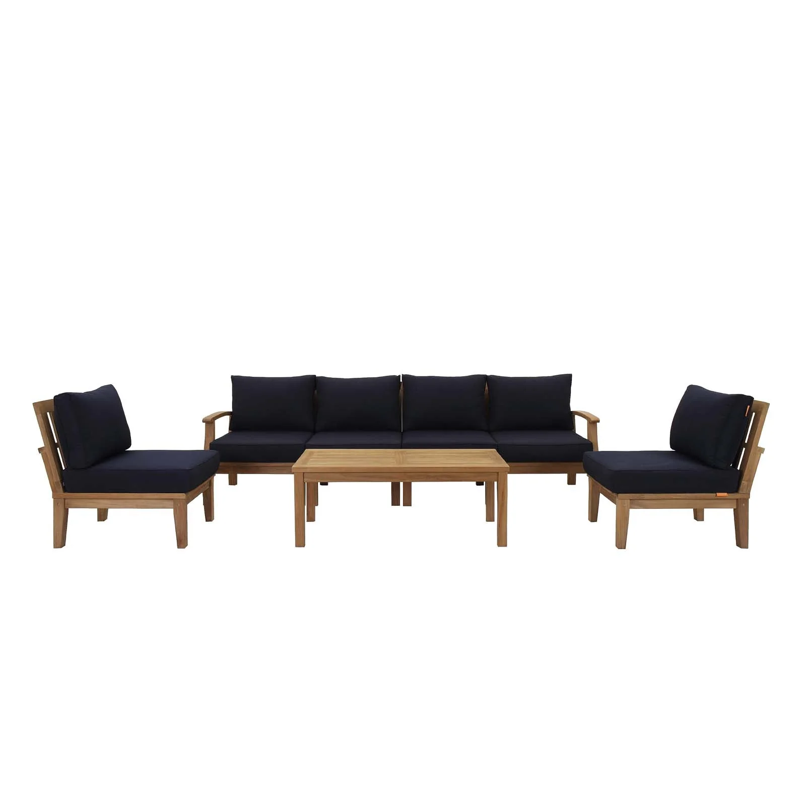 7-Piece Outdoor Teak Wood Patio Sectional Sofa Set - Image 10
