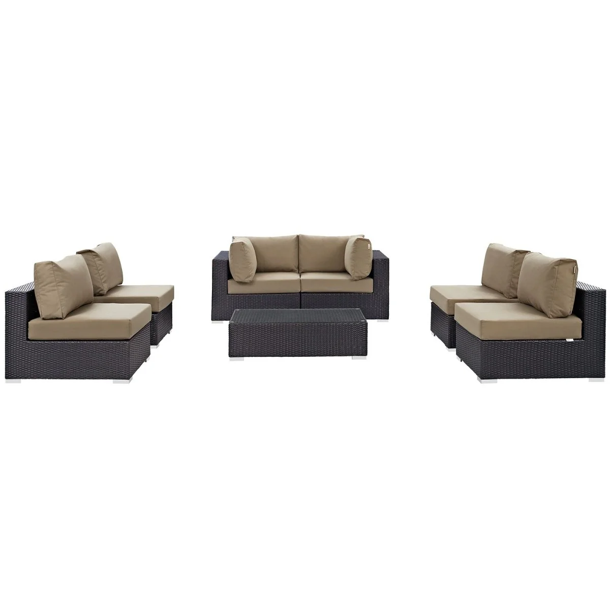 7-Piece Outdoor Woven Patio Sectional Set - Image 16