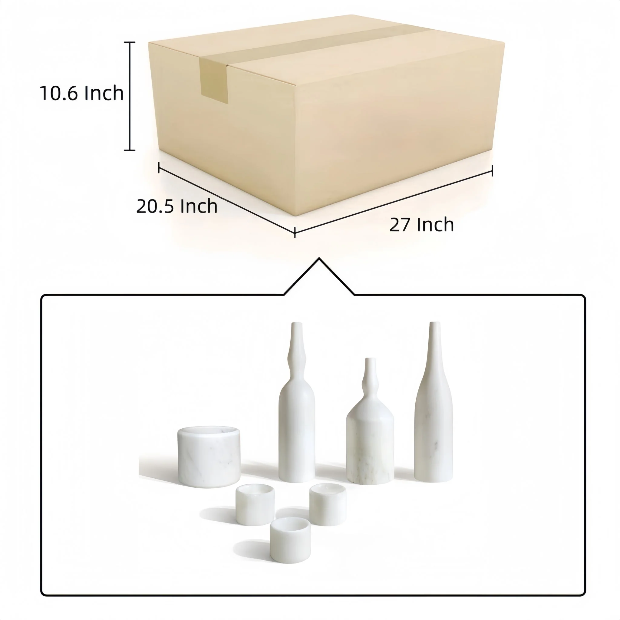 7 Pieces Luxury Natural Marble Living Room Accessories Set - Image 19