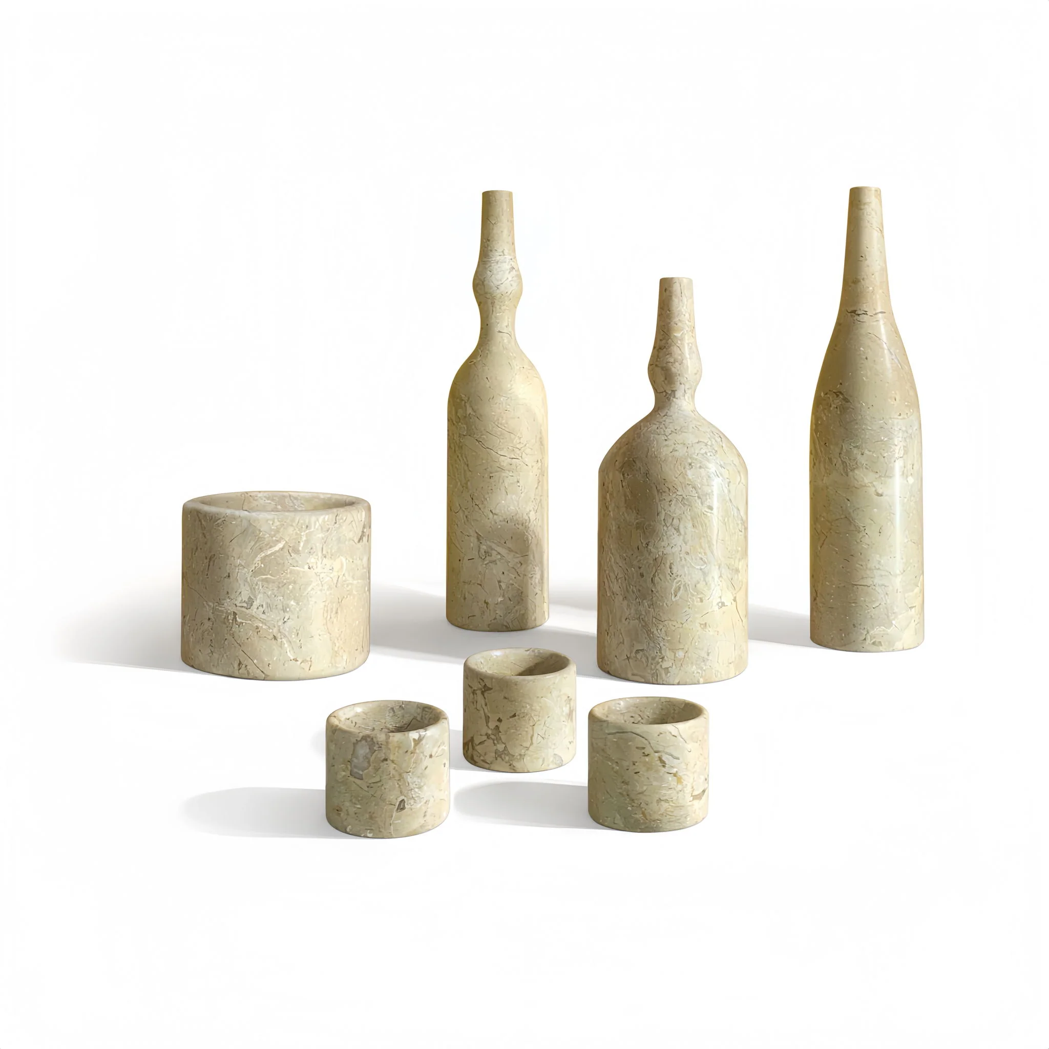 7 Pieces Luxury Natural Marble Living Room Accessories Set - Image 2