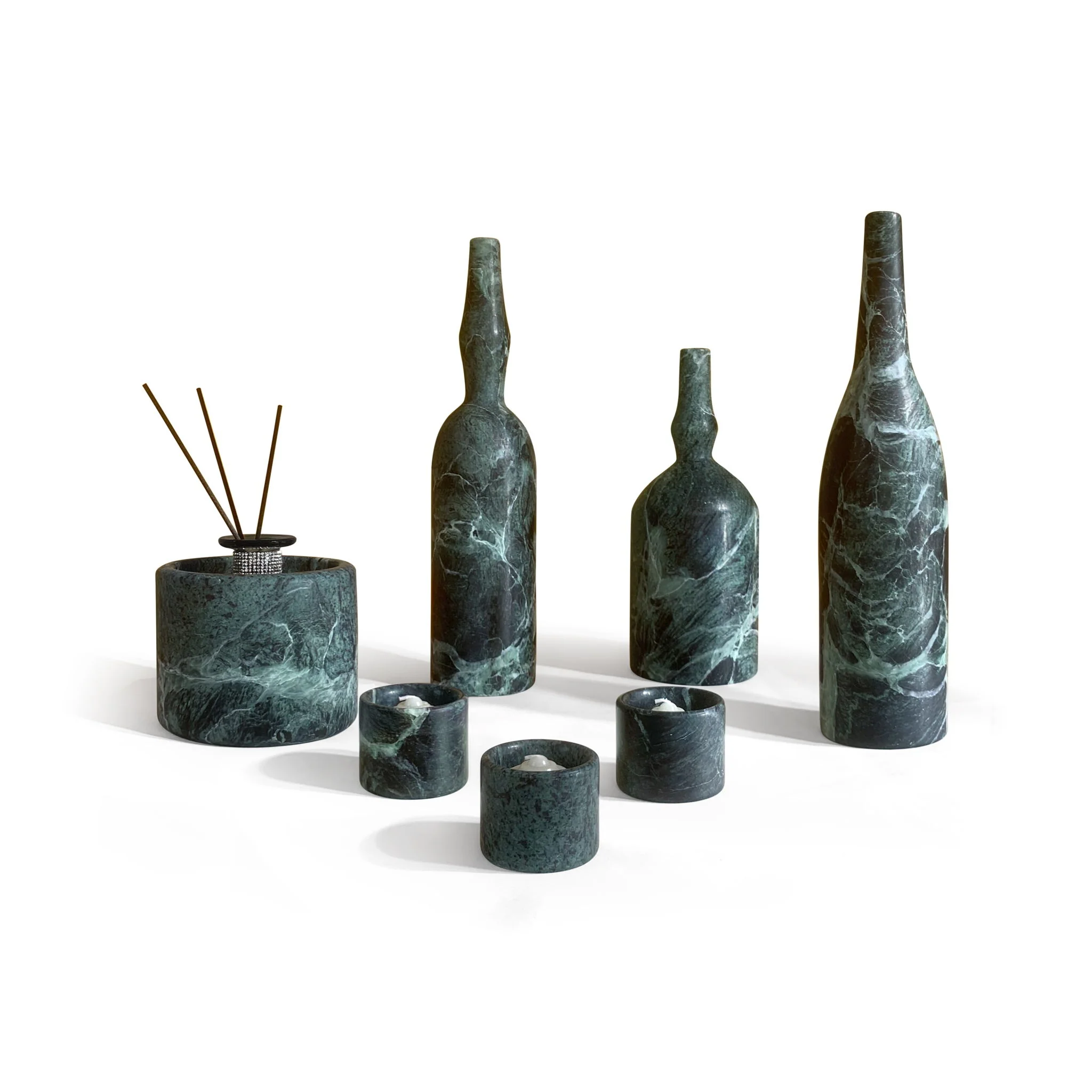 7 Pieces Luxury Natural Marble Living Room Accessories Set - Image 3