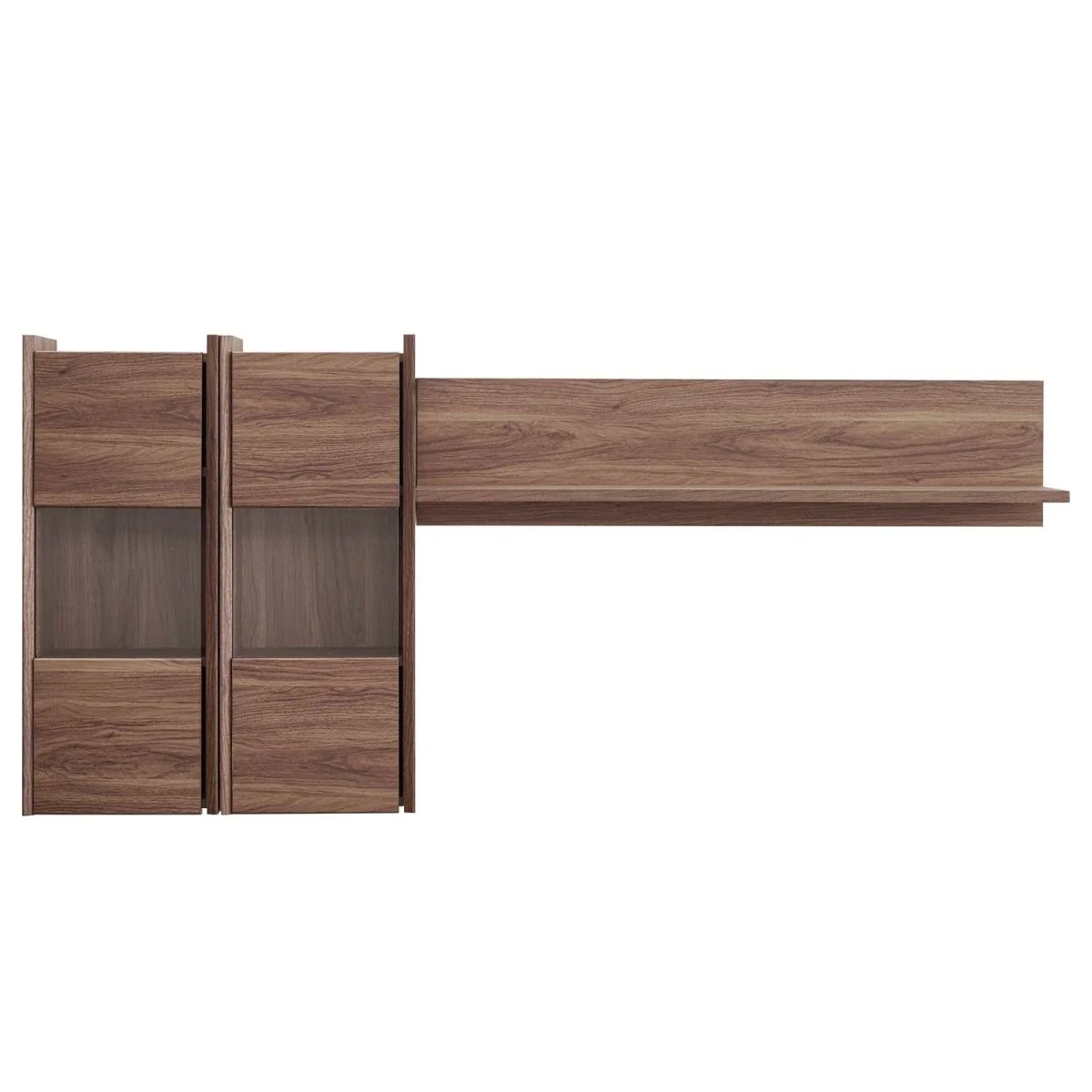 70.5" Visionary Mid-Century Wall-Mounted Shelf Unit in Walnut - Image 2