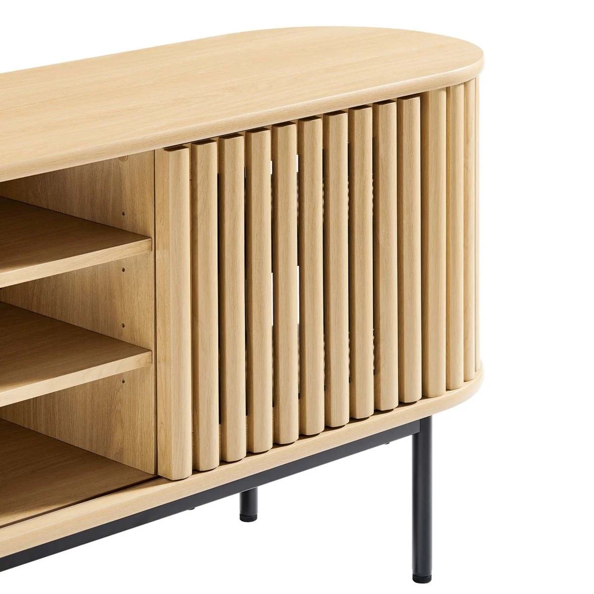 71 Inch Contemporary Oval TV Stand - Image 6