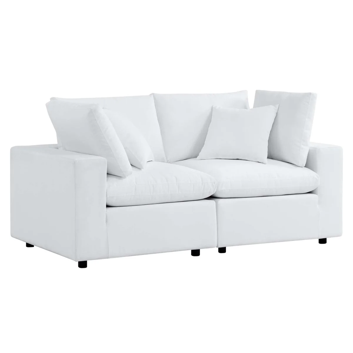 72" 2-Piece Modern Aluminum Outdoor Loveseat for Patio, Deck & Garden Seating