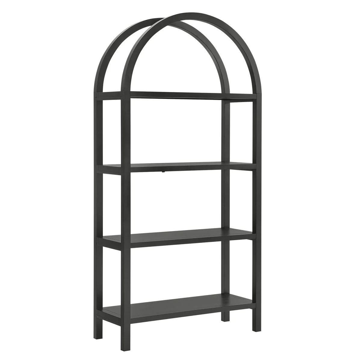 72" Large Arched Sculptural Pine Wood Bookshelf - Image 8