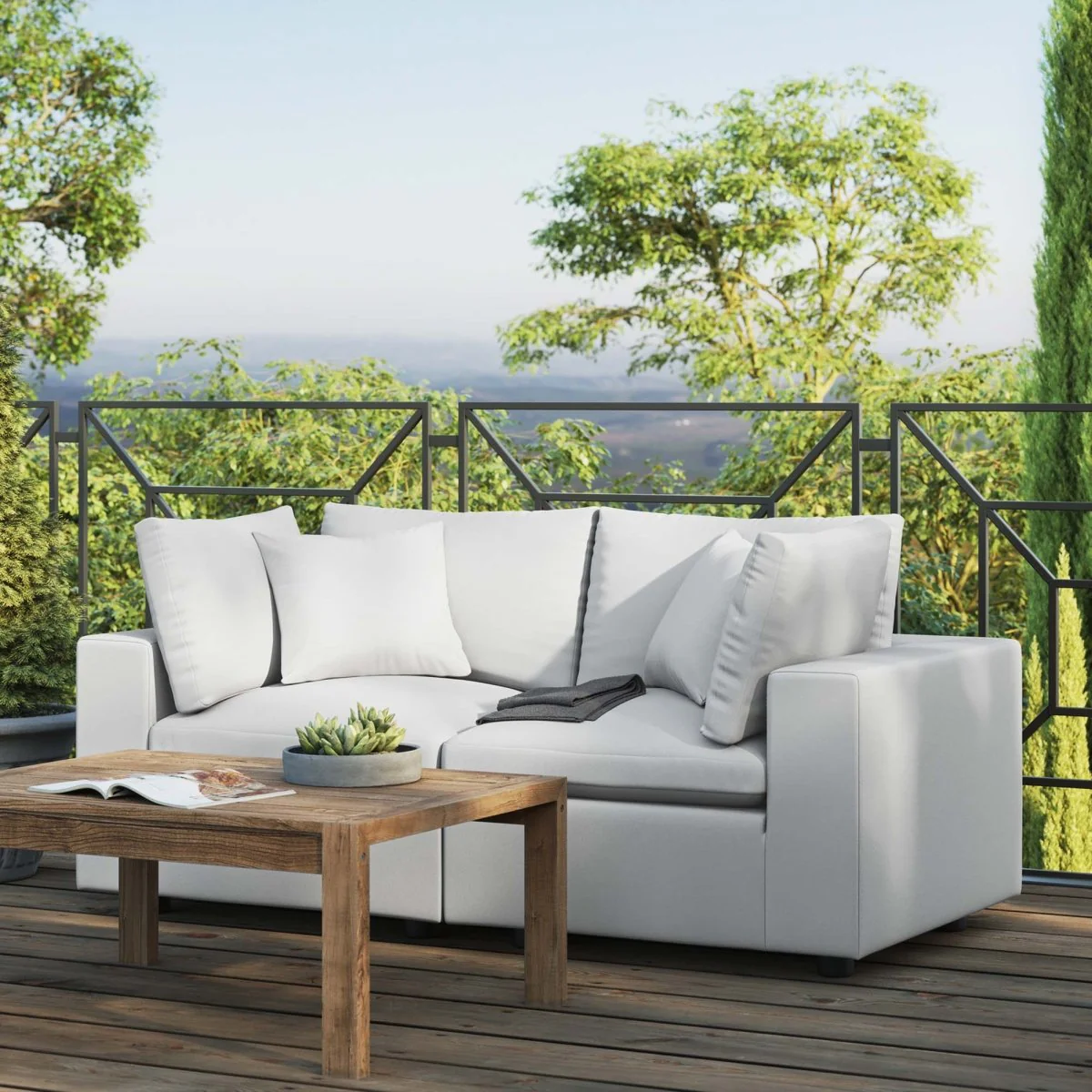72" Overstuffed Outdoor Loveseat with All-Weather Cushions, Weather-Resistant Comfort - Image 27