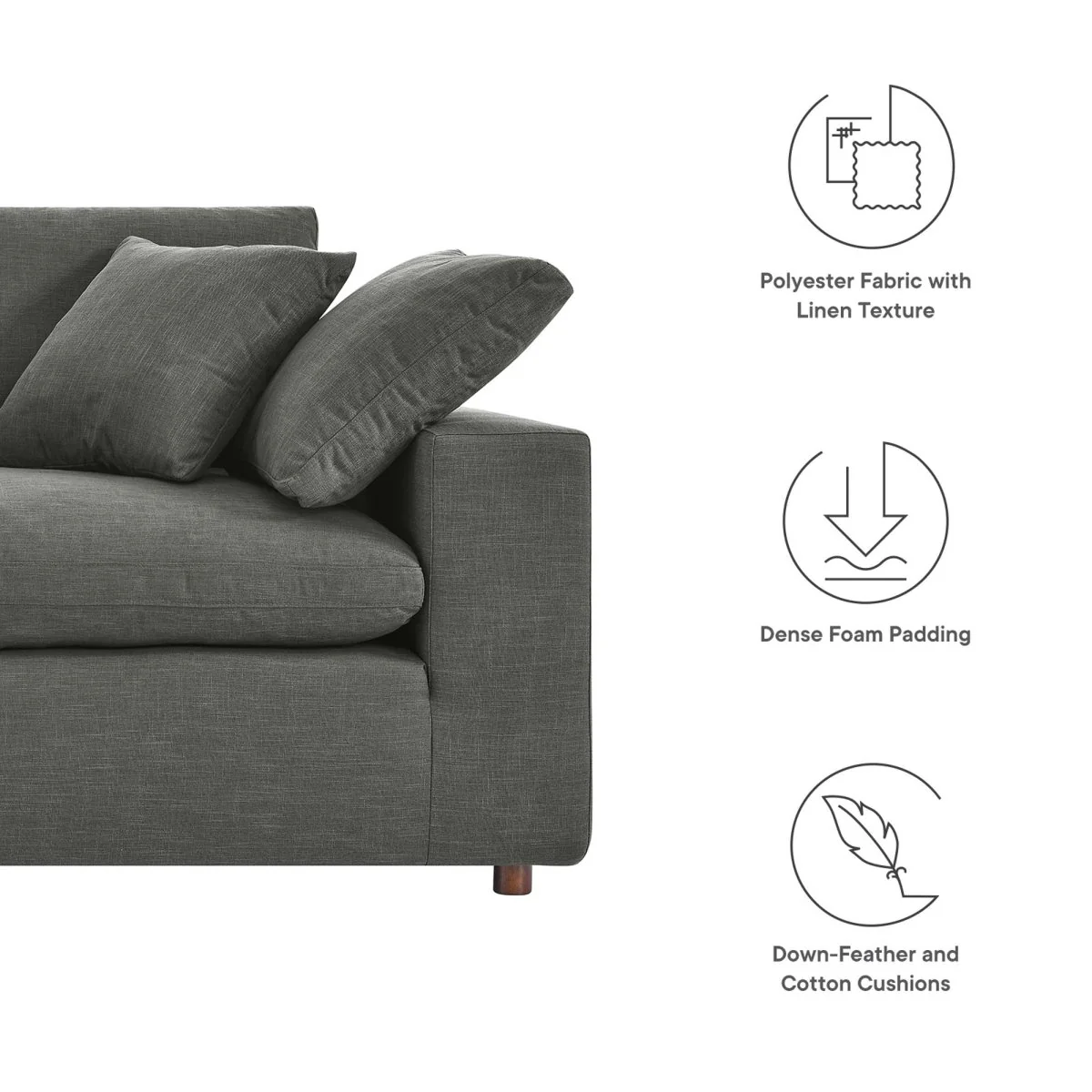 73-Inch Commix Down Filled Overstuffed Fabric Loveseat - Image 14