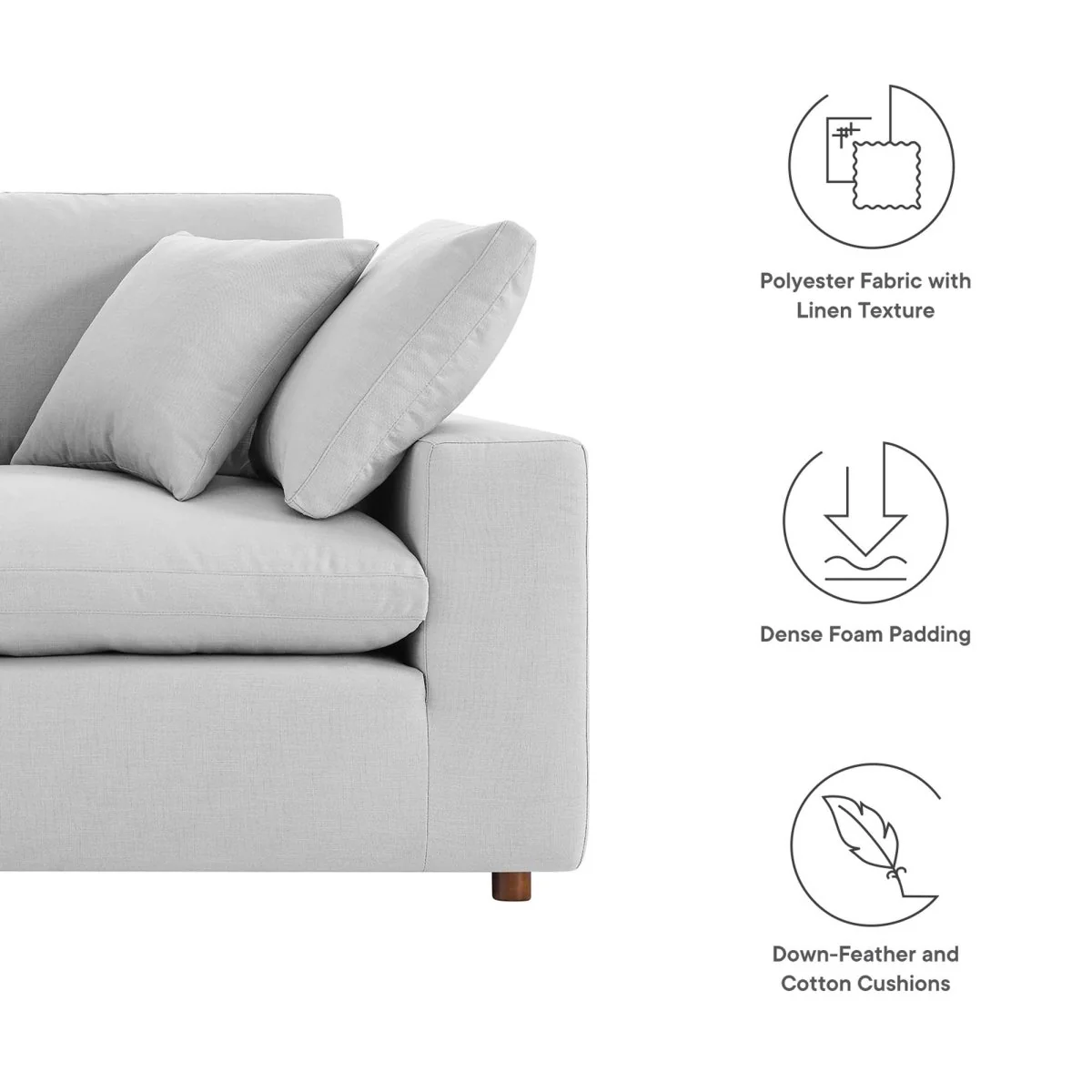 73-Inch Commix Down Filled Overstuffed Fabric Loveseat - Image 26