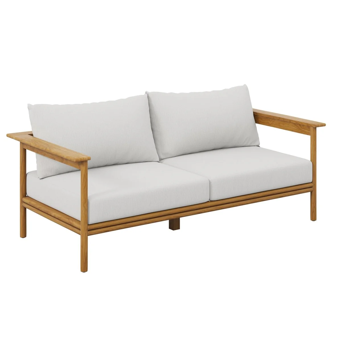 74" Natural Teak Wood Outdoor Patio Sofa with Cushions and Solid Teak Frame - Image 21
